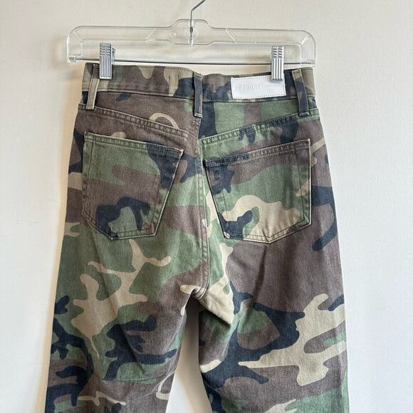 Re/Done Camo High Rise Stovepipe Jeans Straight High Waisted Denim Size 25 / 0 - Picture 11 of 13